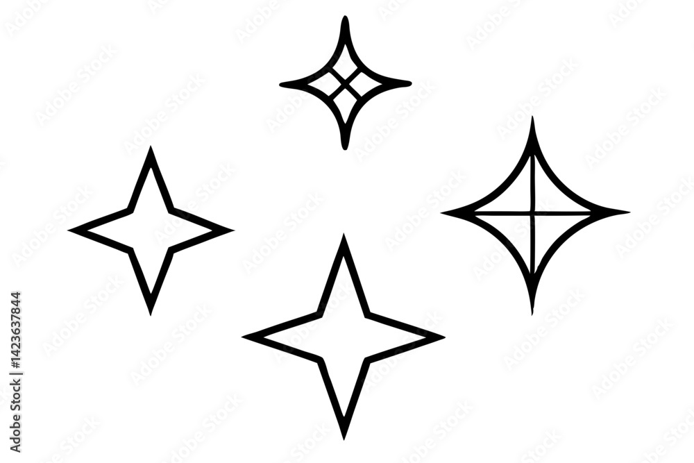 Fototapeta premium Sleek Cosmic Star Line Drawing