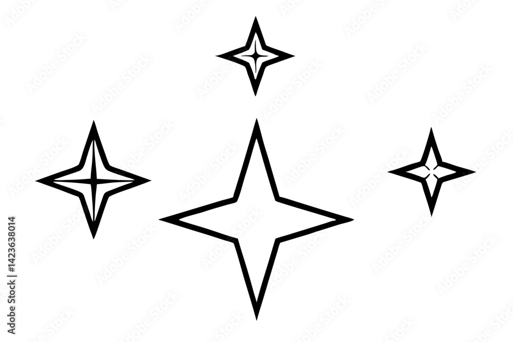 Obraz premium Sleek Cosmic Star Line Drawing