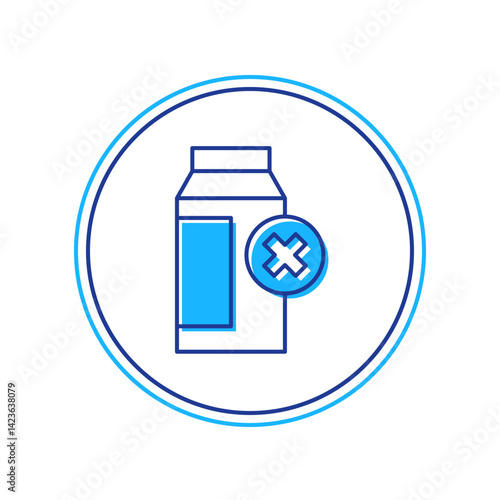Filled outline Lactose intolerance icon isolated on white background. Not allow milk. Allergy concept, lactose intolerance allergy warning sign. Vector