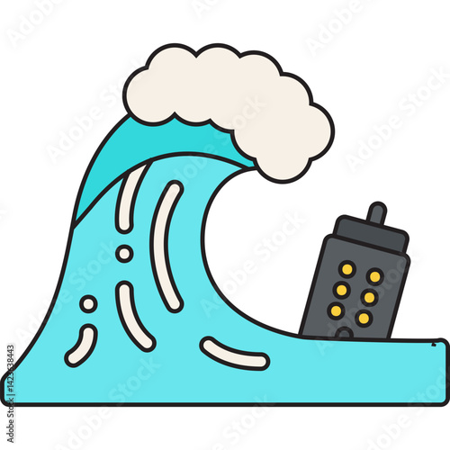 Tsunami icon vector illustration