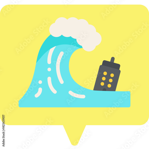 Tsunami icon vector illustration