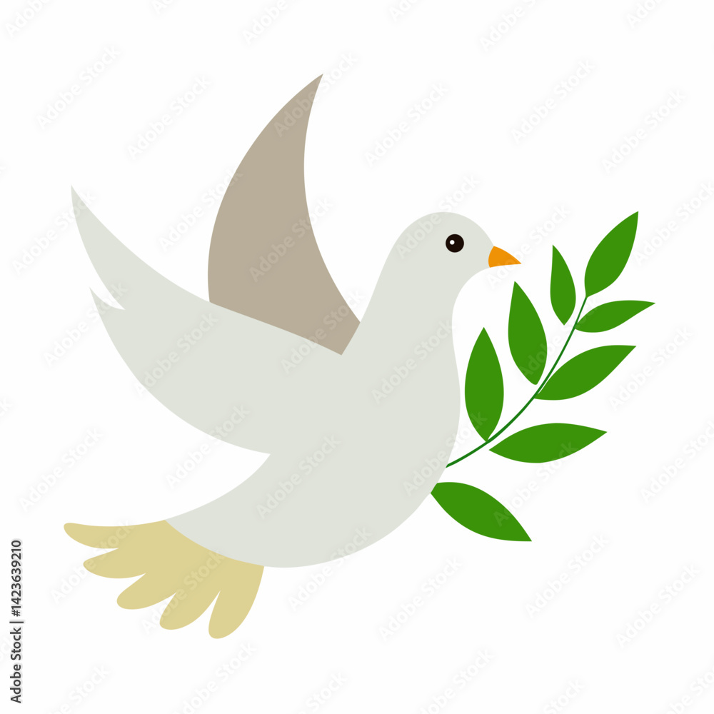 Fototapeta premium Dove with olive branch