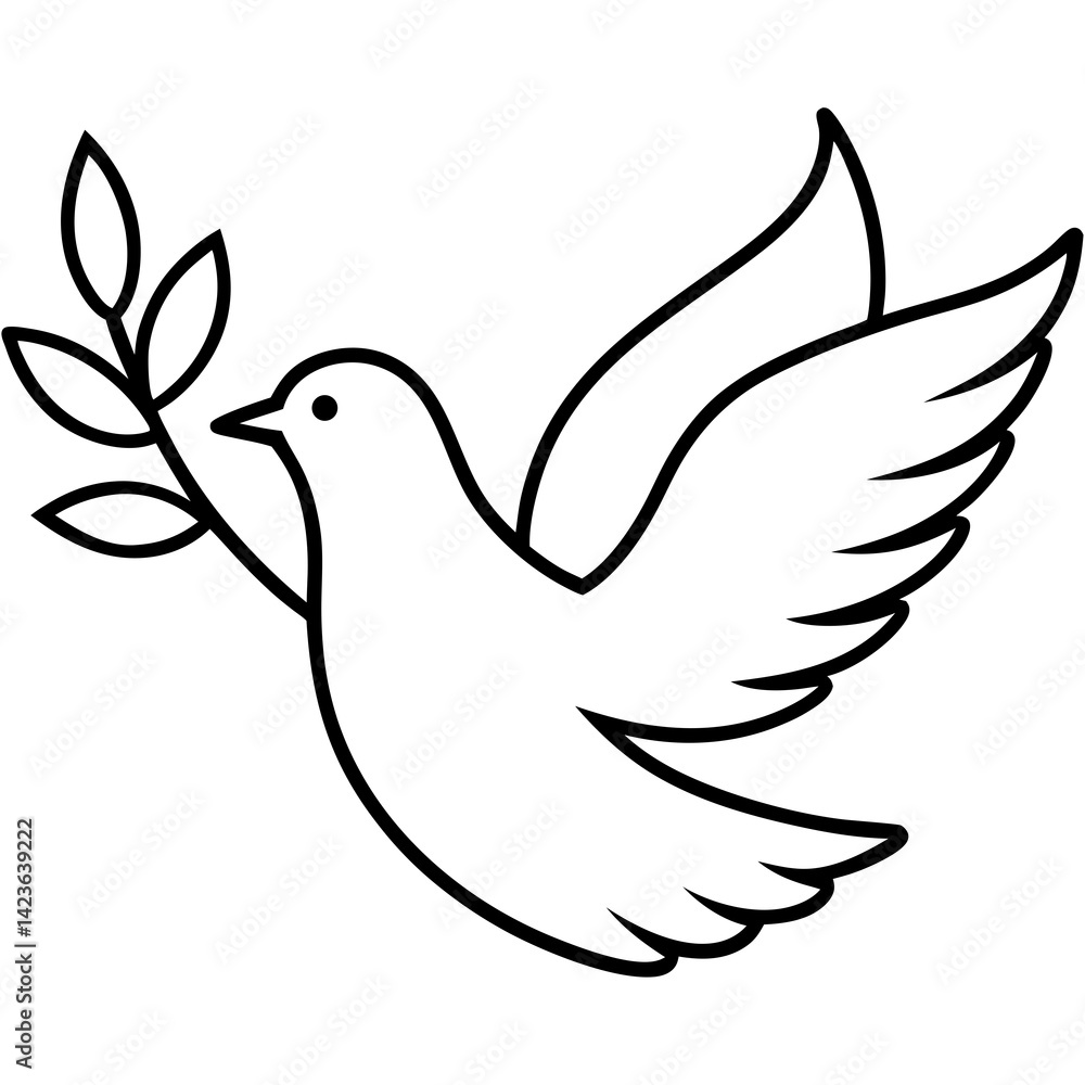 Obraz premium Dove with olive branch 