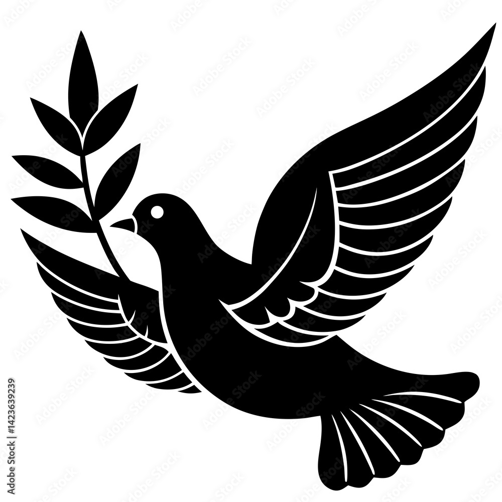 Obraz premium Dove with olive branch 