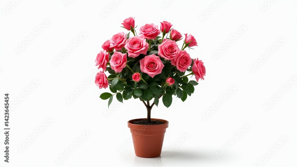 Miniature Rose Bush In Terracotta Pot Miniature Rose Bush In Terracotta Pot