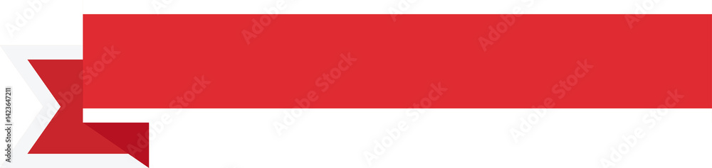 Red Ribbon with White Border Banner and Label - Flat Design Illustration Red Ribbon with White Border Banner and Label - Flat Design Illustration