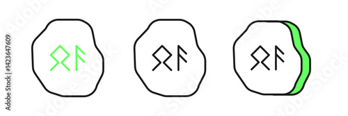 Set line Magic runes icon isolated on white background. Vector