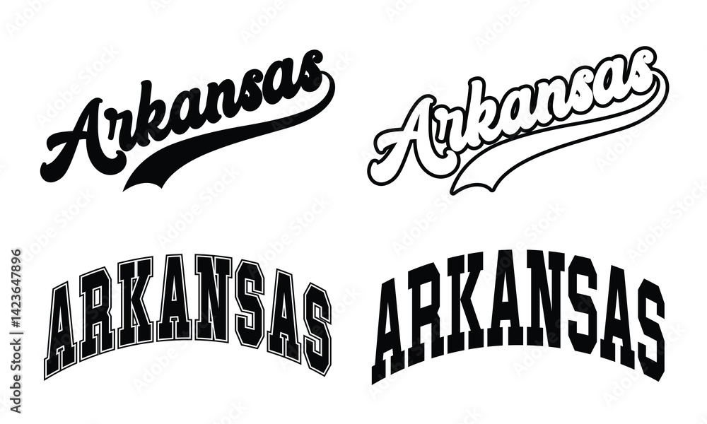 Fototapeta premium Arkansas hand lettering design vector, Arkansas text vector, typography design
