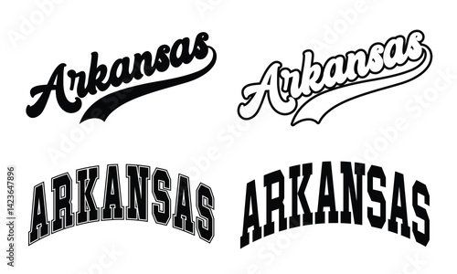 Arkansas hand lettering design vector, Arkansas text vector, typography design
