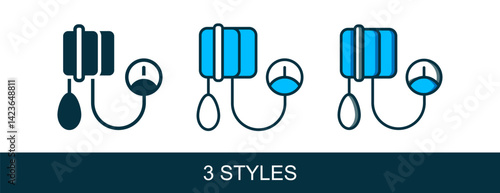 Filled outline Blood pressure icon isolated on white background. Vector