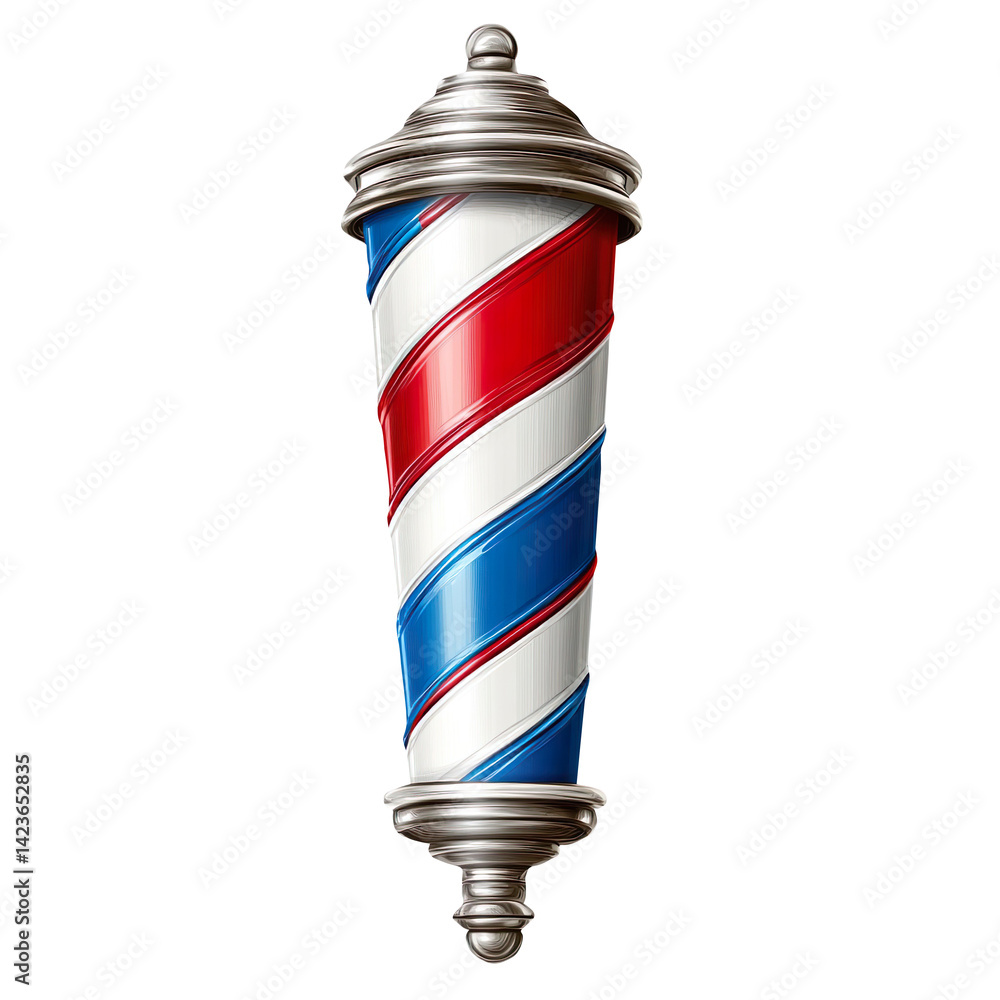 Barbershop pole isolated on a white background Barbershop pole isolated on a white background