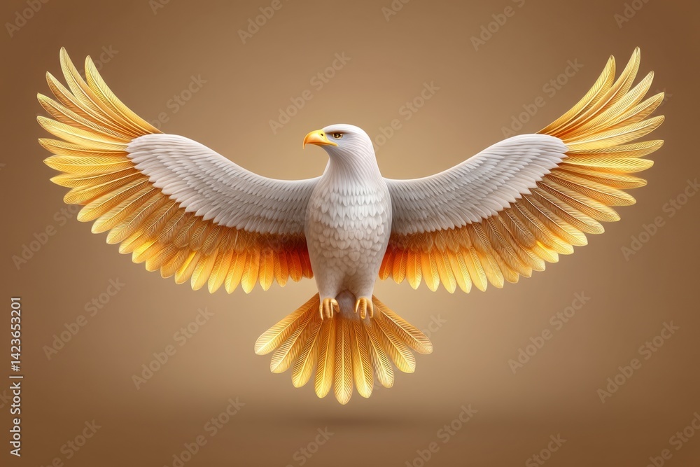 Fototapeta premium An eagle flying with flaming wings, symbol of Holy Spirit