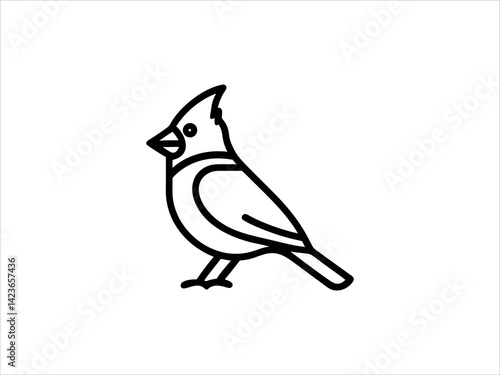 A clean, minimalist silhouette of a bird, perfect for nature themed designs, logos, or educational materials.