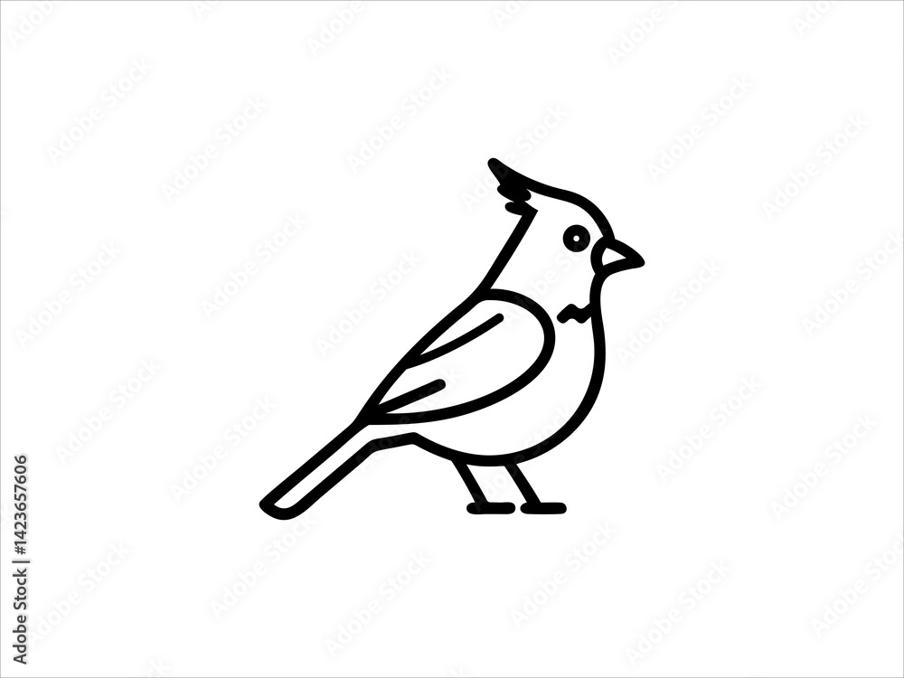 Fototapeta premium A clean, minimalist silhouette of a bird, perfect for nature themed designs, logos, or educational materials.