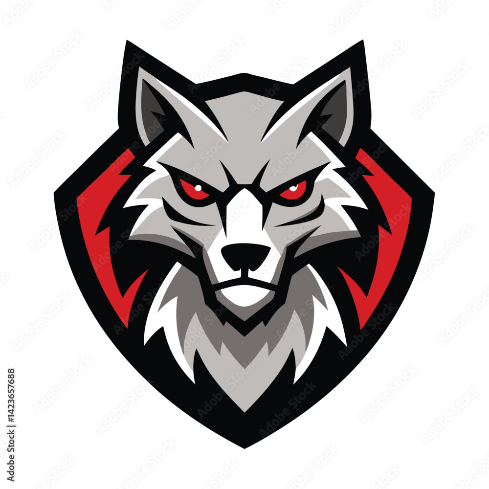 Fototapeta premium cyborg wolf sport mascot gaming logo