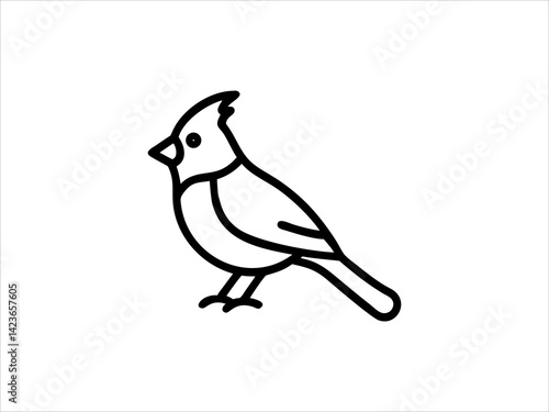 A clean, minimalist silhouette of a bird, perfect for nature themed designs, logos, or educational materials.