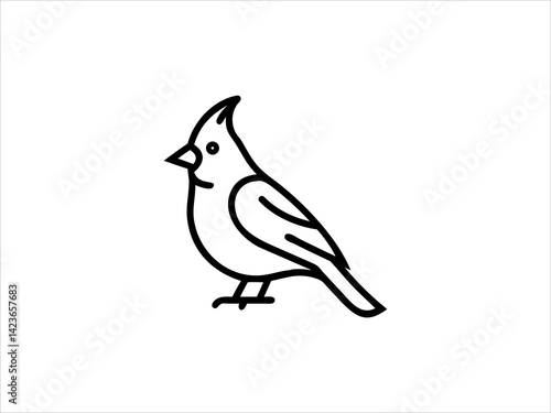 A clean, minimalist silhouette of a bird, perfect for nature themed designs, logos, or educational materials.