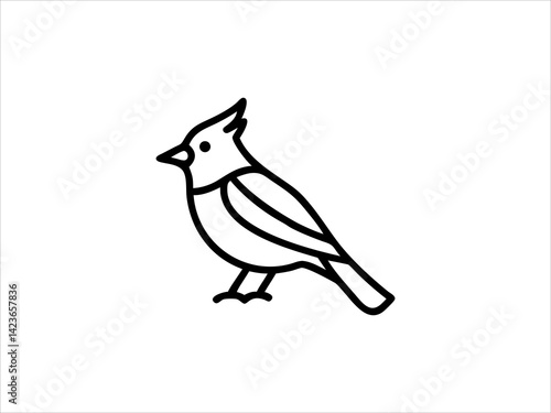 A clean, minimalist silhouette of a bird, perfect for nature themed designs, logos, or educational materials.