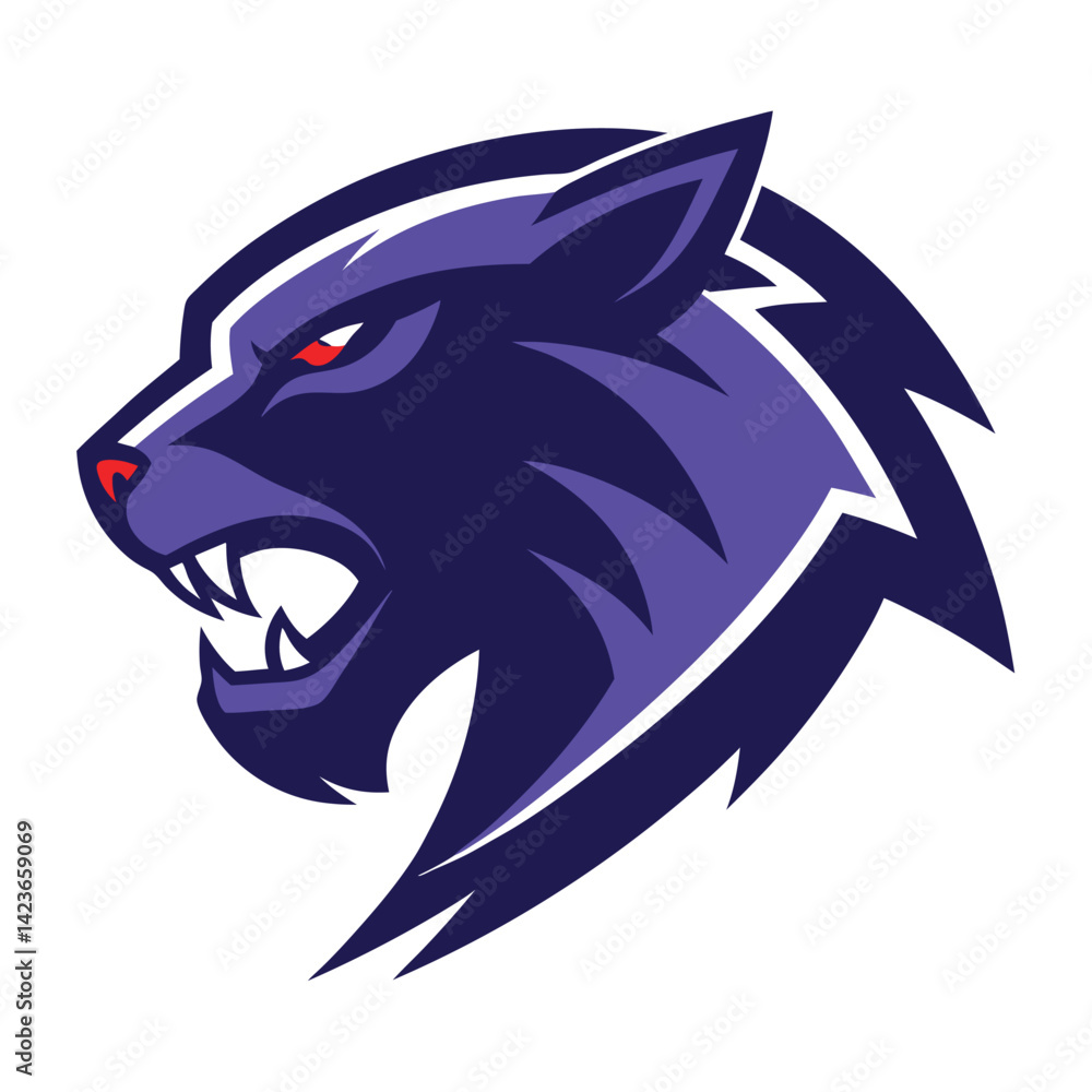 Naklejka premium tech wolf gaming mascot logo design