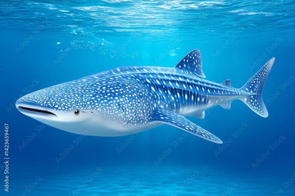Naklejka premium Whale shark swimming peacefully in marine reserve
