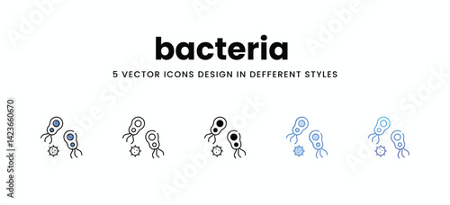 bacteria  vector icons set stock illustration