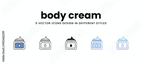 body cream vector icons set stock illustration