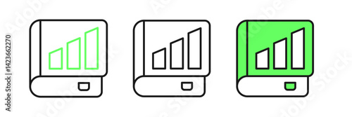 Set line Financial book icon isolated on white background. Vector