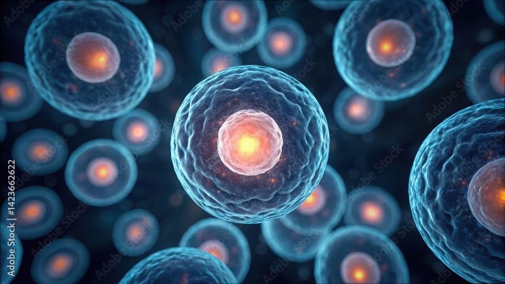 Obraz premium Detailed Visualization of Developing Cells in Complex Structures