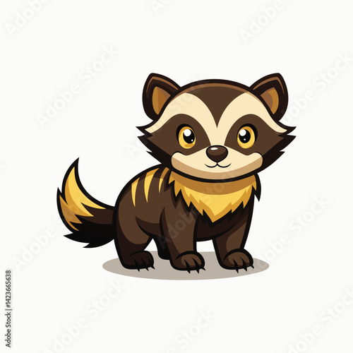 Wolverine Isolated on White Background