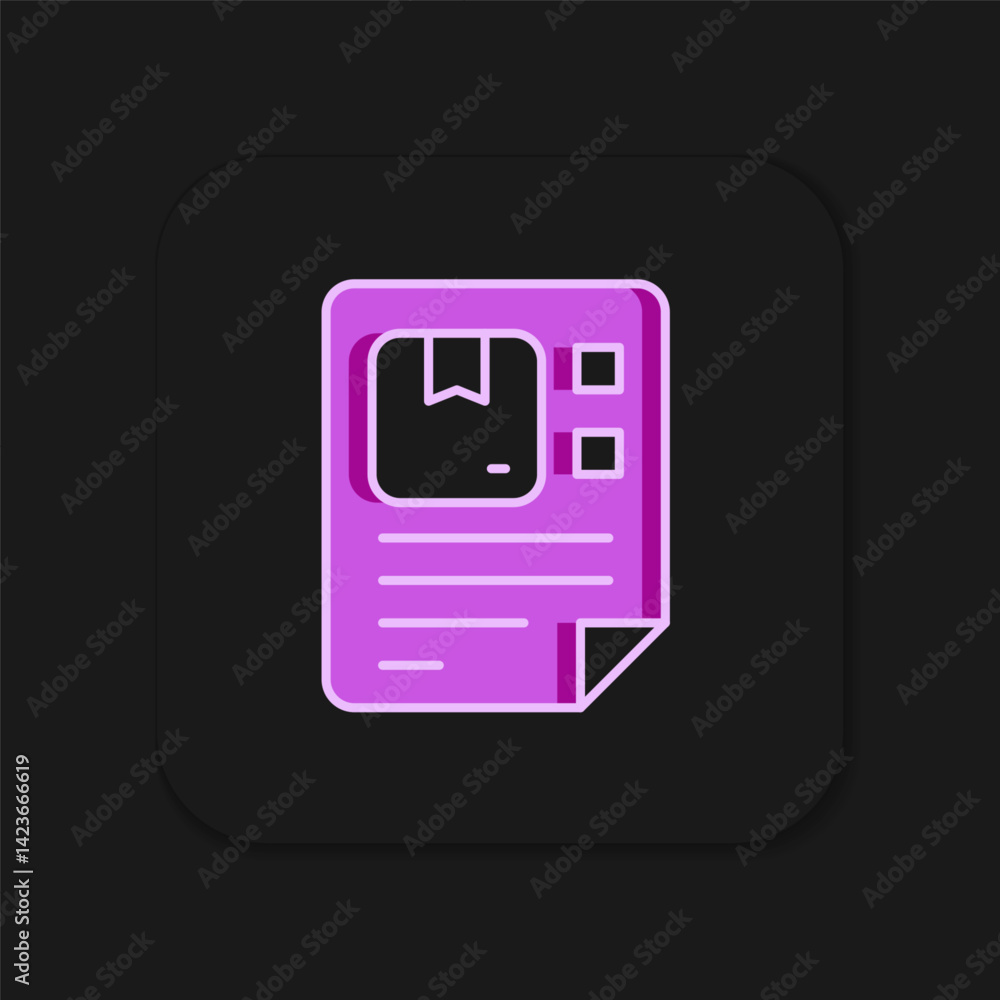 Filled outline Waybill icon isolated on black background. Flat filled outline style with shadow. Vector Filled outline Waybill icon isolated on black background. Flat filled outline style with shadow. Vector