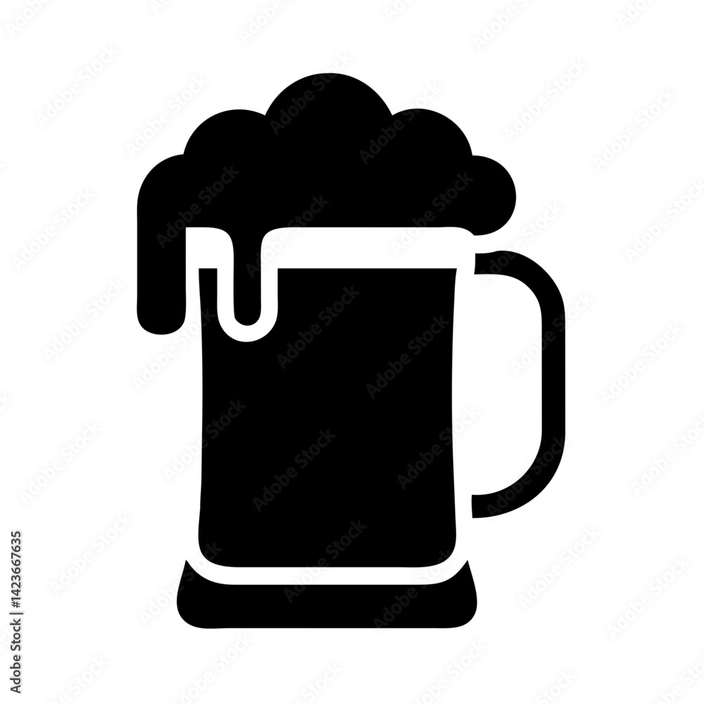 Isolated black beer mug vector illustration for brewery pub bar icon design and graphic art Isolated black beer mug vector illustration for brewery pub bar icon design and graphic art