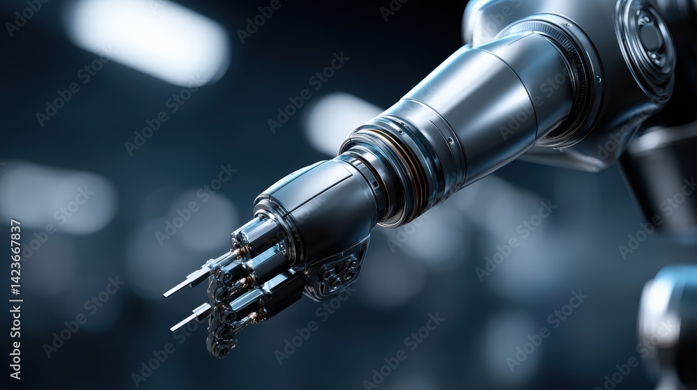 Automated robotic arm welding car parts on assembly line - precision robotic industry Automated robotic arm welding car parts on assembly line - precision robotic industry