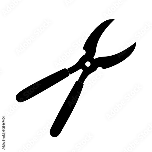 Illustration of garden pruning shears for horticulture and landscaping maintenance equipment tool use