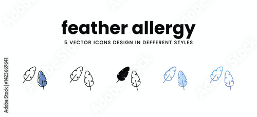 feather allergy vector icons set stock illustration
