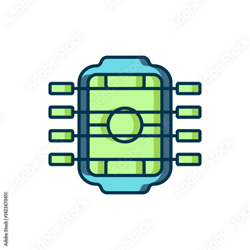 Filled outline Table football game hobby or leisure icon isolated on white background. Sport team football players. Flat filled outline style with shadow. Vector