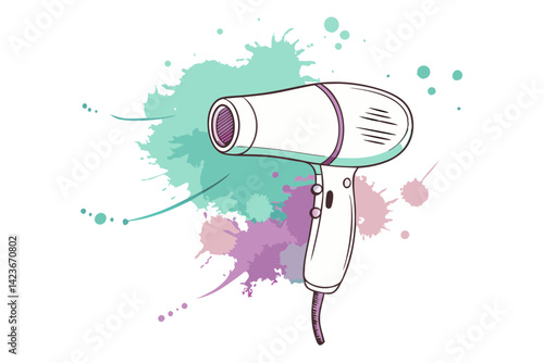 Hair Dryer Icon Flat Vector Illustration