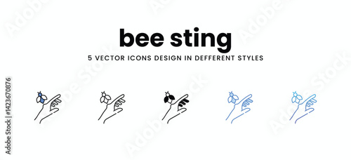 bee sting vector icons set stock illustration