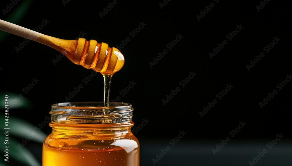 Honey drips from dipper Honey drips from dipper