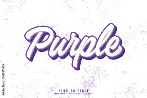 Purple text effect editable. Editable Sticker text effect vector