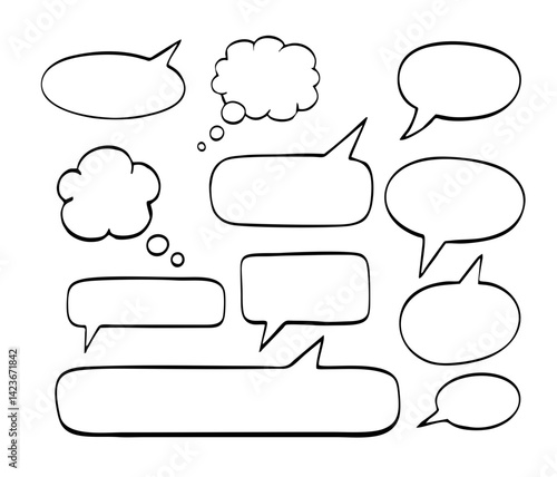 Cloud speech bubbles vector icons. collection. Cloud speech bubbles Vector illustration set.