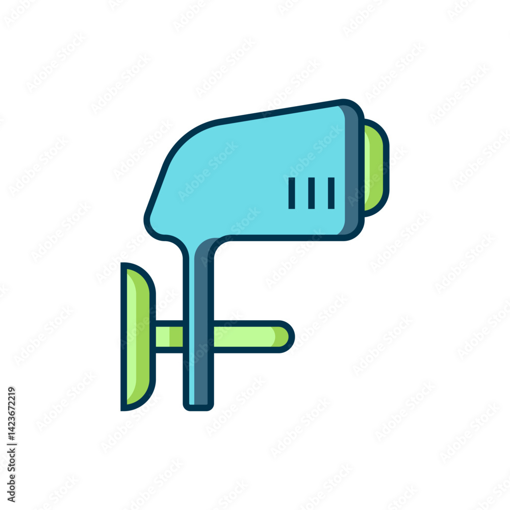 Fototapeta premium Filled outline Outboard boat motor icon isolated on white background. Boat engine. Flat filled outline style with shadow. Vector