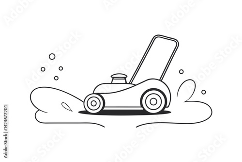 Simple Lawn Mower Icon Vector Art