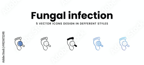 Fungal infection vector icons set stock illustration