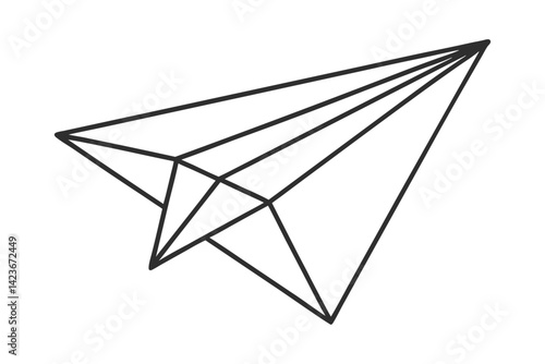 Simple Line Drawing of Paper Plane