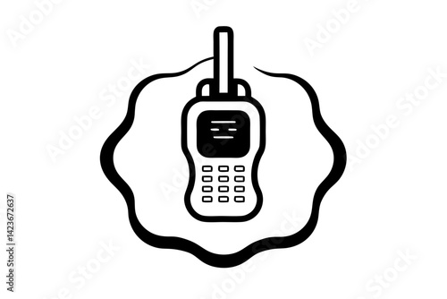 Vector of Walkie Talkie Device Line Style