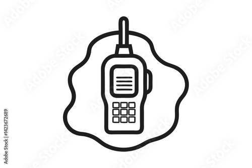 Minimalist Walkie Talkie Line Art Vector