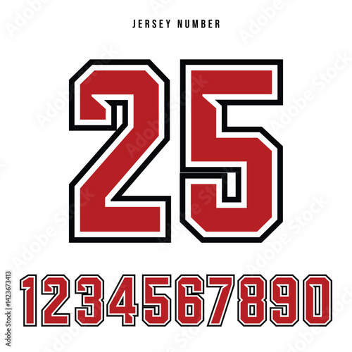Sports Jersey Numbers Set vector. 