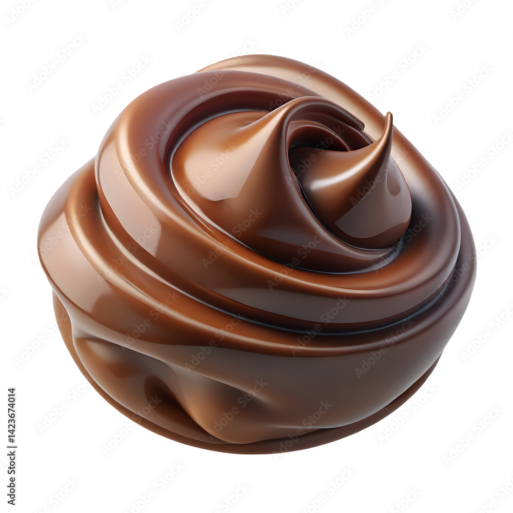 Swirl of Creamy Chocolate Spread: 3D Dessert Indulgence Icon
Swirl of Creamy Chocolate Spread: 3D Dessert Indulgence Icon