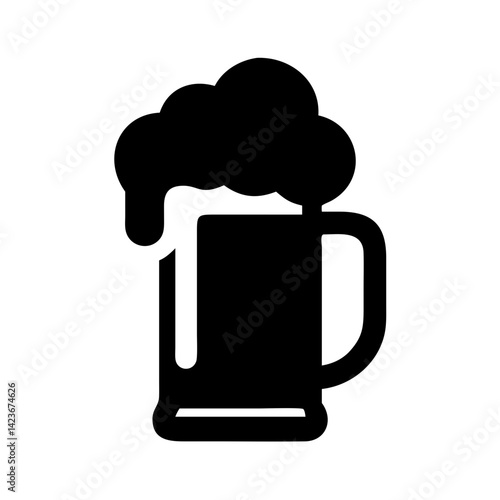Isolated beer mug vector graphic for brewery pub or bar menu design and oktoberfest event use