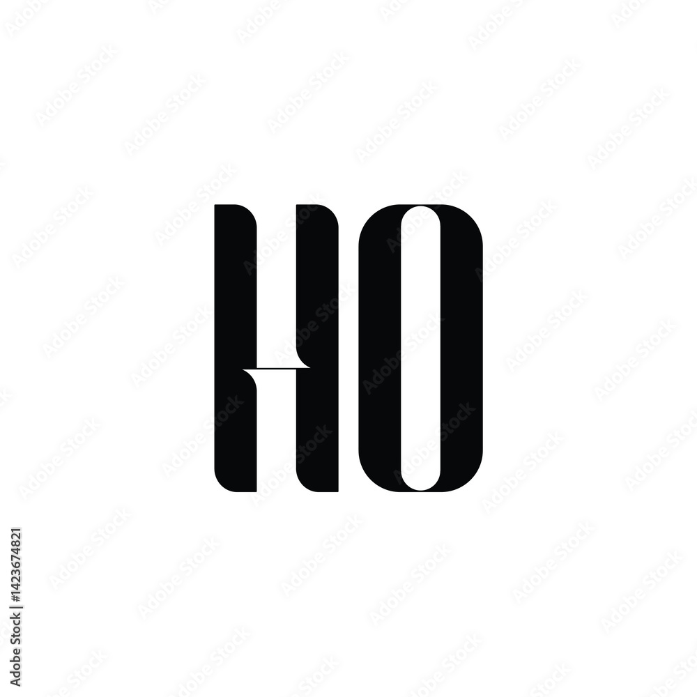 HO monogram logo design letter text name symbol monochrome logotype alphabet character simple logo HO monogram logo design letter text name symbol monochrome logotype alphabet character simple logo